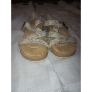 Clarks Collection Adjustable Sandals‎ Brynn Step Sand Floral 8.5M pre-owned